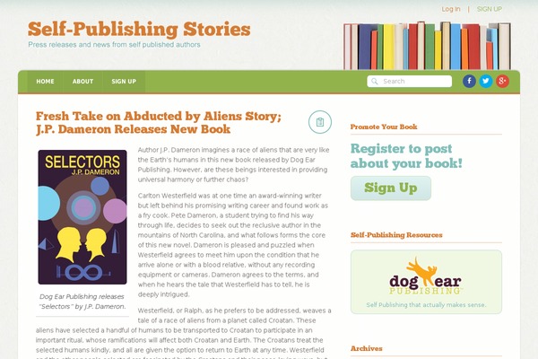 selfpublishingstories.com site used Yumblog