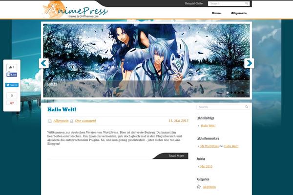 Animepress theme site design template sample