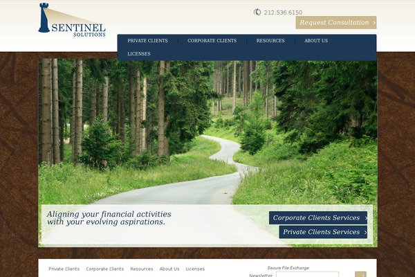 Sentinel theme site design template sample