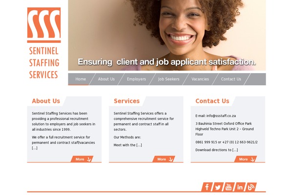 Sentinel theme site design template sample