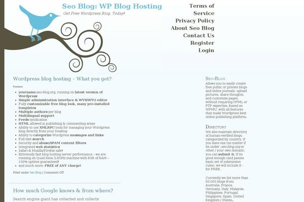 Bluebird theme site design template sample