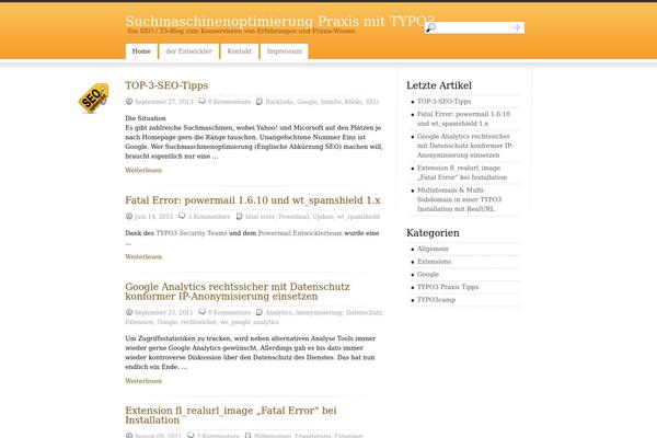 Vesper theme site design template sample