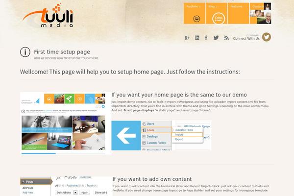 One Touch theme site design template sample