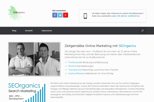 Vantage theme site design template sample