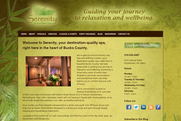 Serenity theme site design template sample