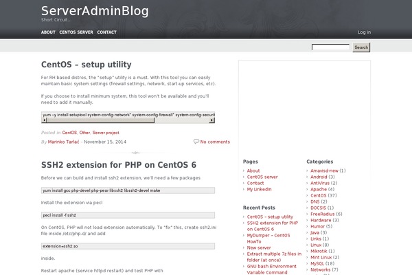 serveradminblog.com site used X Blog
