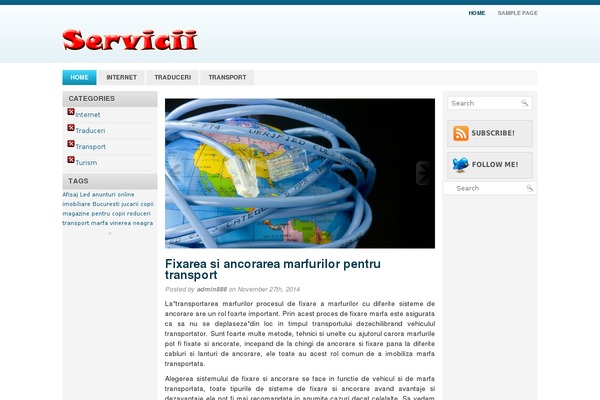 Blue News theme site design template sample