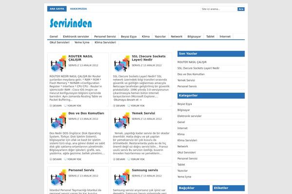 servisinden.com site used Servis