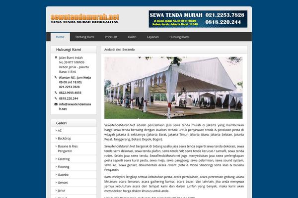sewatendamurah.net site used Calibrefx Framework