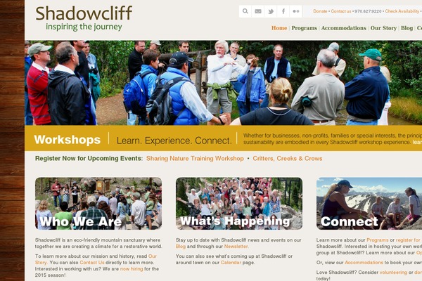 shadowcliff.org site used Natural