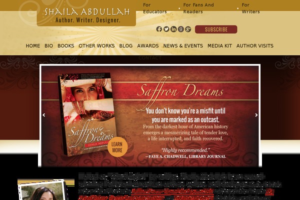 Author theme site design template sample