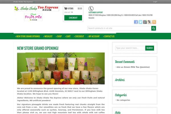 shakashakateaexpress.com site used New-commerce