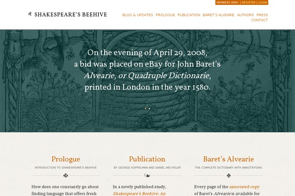 shakespearesbeehive.com site used Beehive