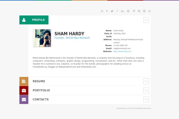 Cv theme site design template sample