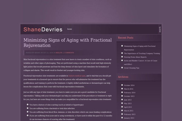 shanedevries.com site used Cion
