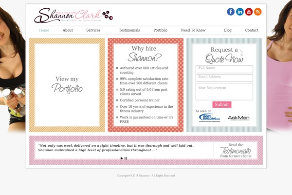 shannonclarkfitnesswriter.com site used Bizcorp
