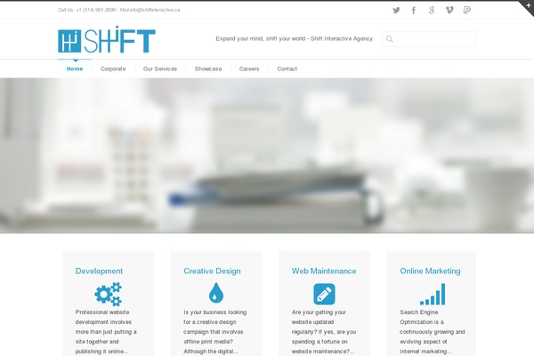 Shift theme site design template sample