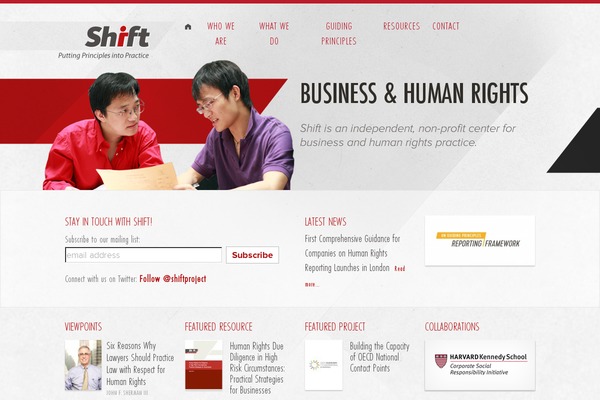 Shift theme site design template sample