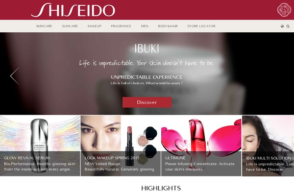 Shiseido theme site design template sample
