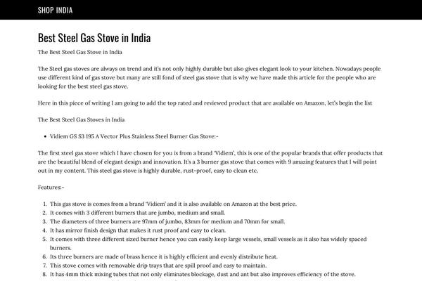 Site using Easy Table of Contents plugin