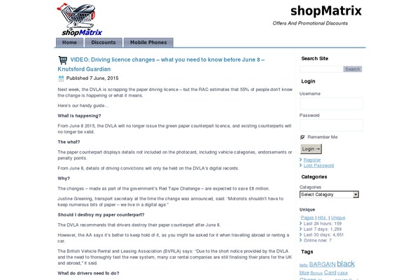 shopmatrix.co.uk site used Shopmatrix