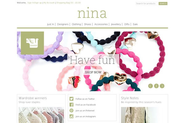 Nina theme site design template sample