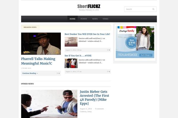 Tribune theme site design template sample