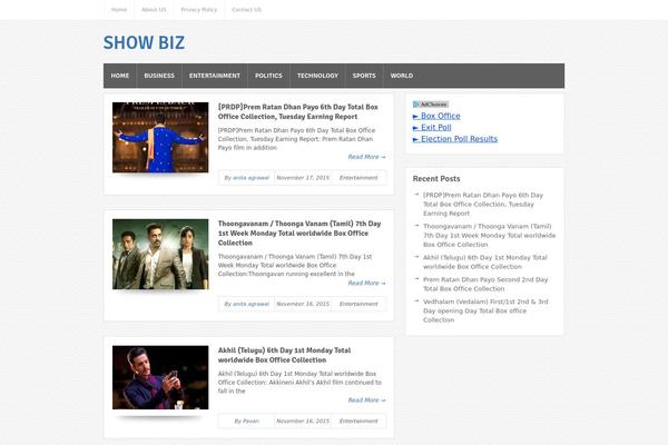 Bloggie theme site design template sample