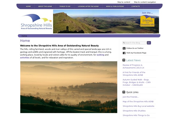 shropshirehillsaonb.co.uk site used Templegate