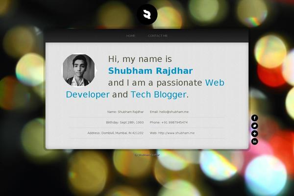 shubham.me site used Veecard
