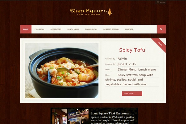 siamsquarenorthampton.com site used Ingredients