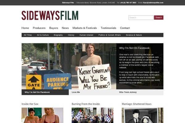 Sideways theme site design template sample