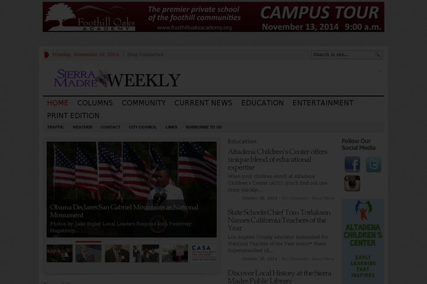 sierramadreweekly.com site used Advanced-newspaper-responsive