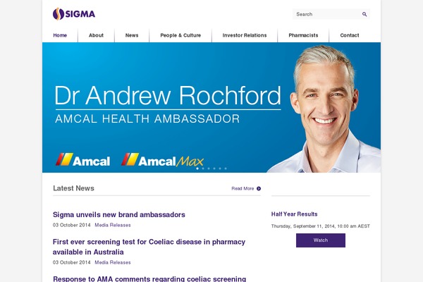 Sigma theme site design template sample