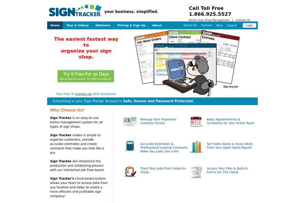 sign-tracker.com site used Tracker