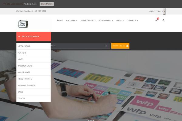 signs2all.com site used Printshop