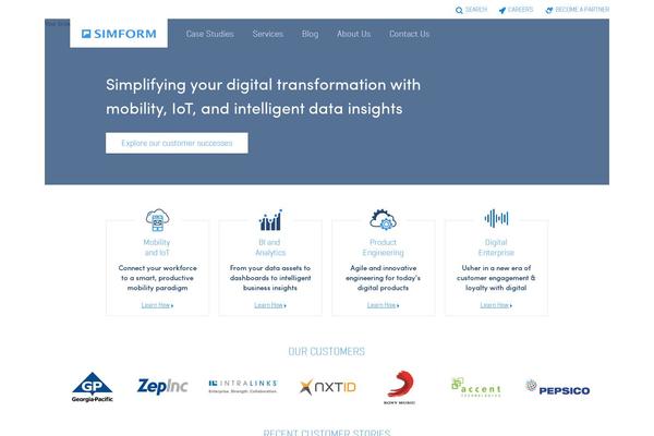 simformsolutions.com site used Simform