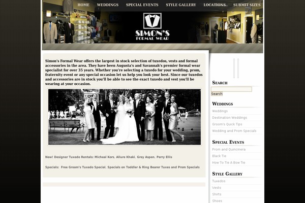 simonsformal.com site used Wp-monochrome