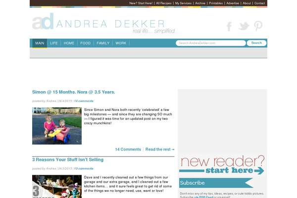 simpleorganizedliving.com site used Andreadekker
