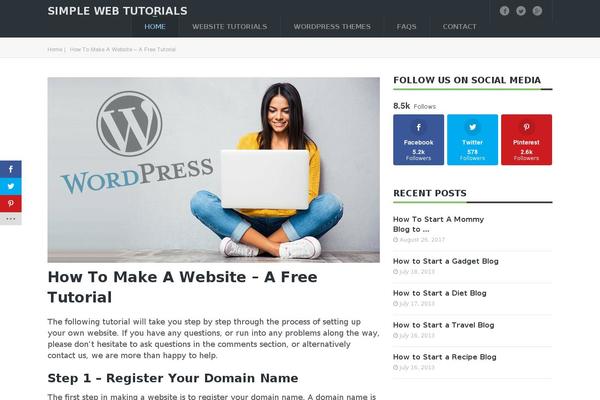 Site using Slick Social Share Buttons plugin