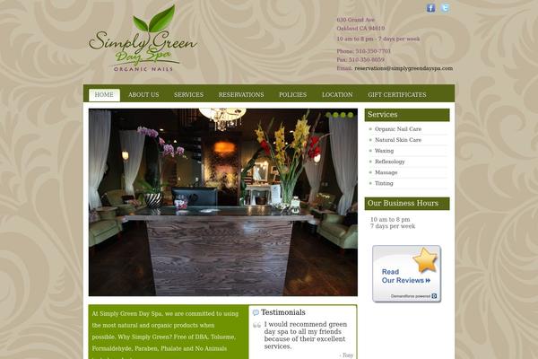 simplygreendayspa.com site used Rejuvenate