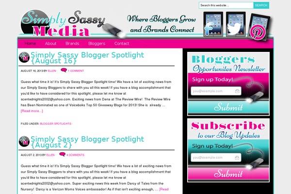 Editorial theme site design template sample