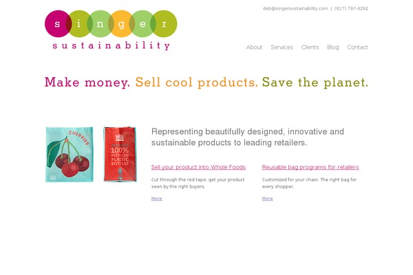 singersustainability.com site used Singer