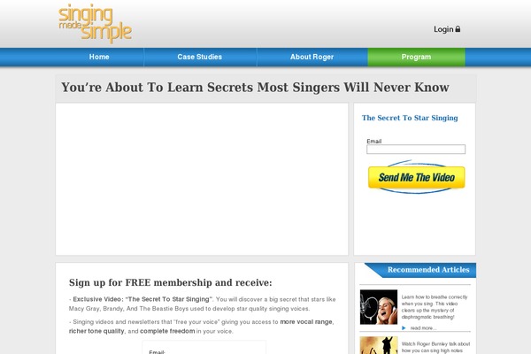 singing-made-simple.com site used Singing