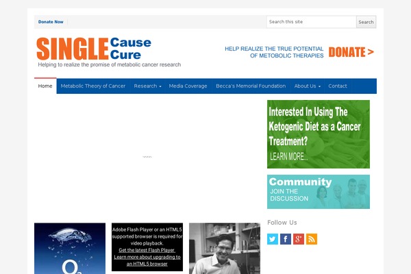 singlecausesinglecure.org site used NewsPlus