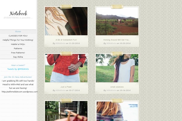 Notebook theme site design template sample