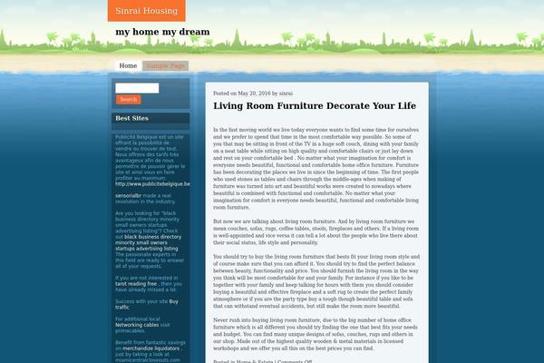 Beach theme site design template sample