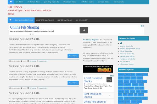 sinstocksreport.com site used Wrock Metro