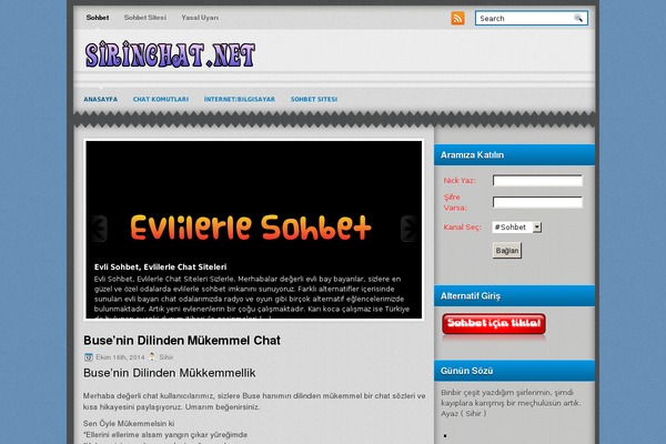Sohbet theme site design template sample