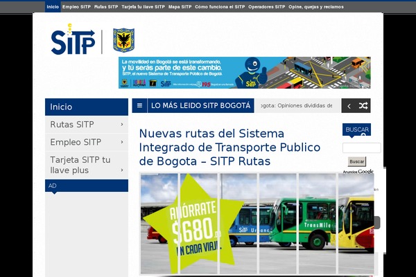 sitpbogota.com site used Blogway